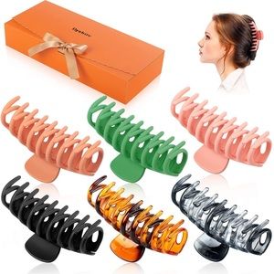 Six piece brand new hair clips set